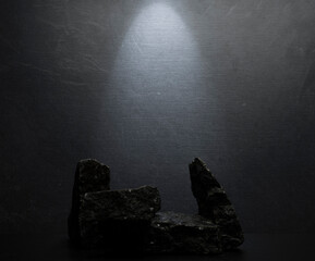 stone podium for product presentation