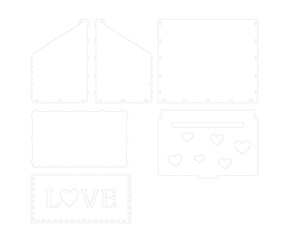 Mailbox for Valentine's day laser cut files wooden gift