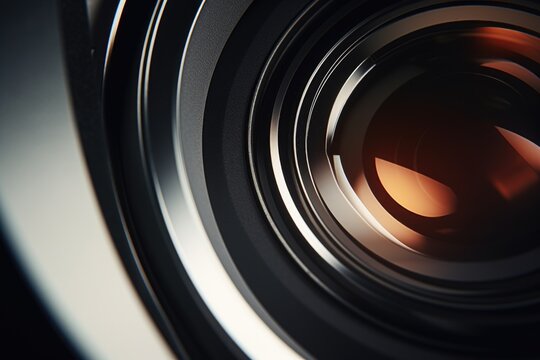 A detailed close-up view of a camera lens. Can be used for photography, technology, or creativity concepts