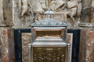 Valencia, Spain -September 25th, 2023: Saint Mary's Cathedral. Religious relic the preserved arm of...