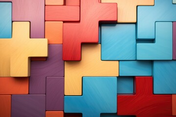 A group of multicolored wooden crosses stacked on top of each other. Can be used as a symbol of faith, religious diversity, or as a decorative element