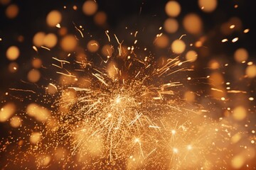 Fototapeta premium A close-up image of a firework illuminating the night sky. Perfect for celebrations and special occasions