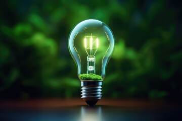 A light bulb with a plant inside. Can be used to represent growth, innovation, or sustainability