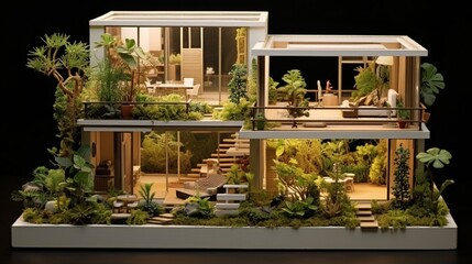 A garden-centric miniature home with a focus on sustainable and organic living.