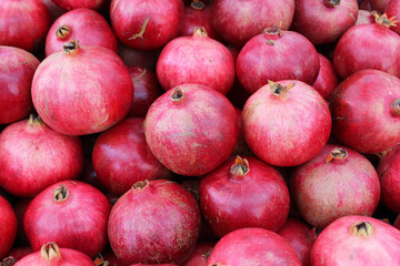 healthy food natural background with pomegranates