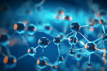 Science Molecular Structure Background with atom molecule Medical Concept - obrazy, fototapety, plakaty