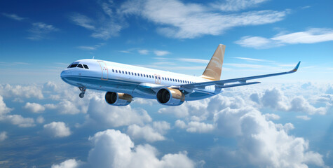 Obraz premium a passenger airplane flying in the sky,