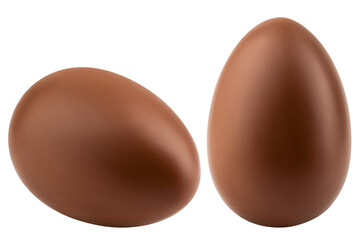 Chocolate egg isolated on white background, full depth of field