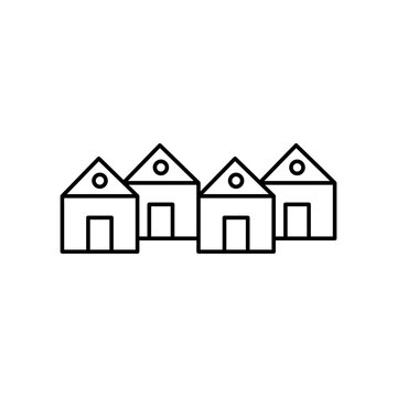 Neighborhood vector icon line illustration