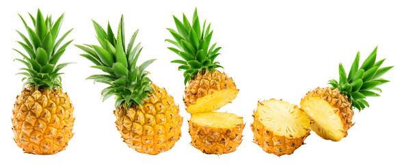 pineapple isolated on white background, full depth of field