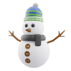 3D Snowman Illustration