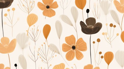 Fototapeta premium a close up of a flower on a white background with a blue sky in the background and an orange flower in the foreground.