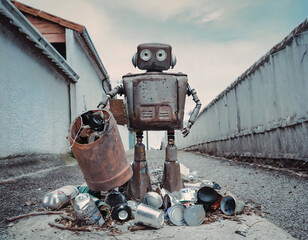 Robot collecting rubbish