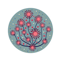 Floral composition in Chinese style.