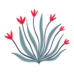 floral arrangement in Asian style. Сartoon illustration of flower