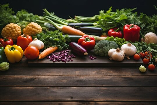 preparation fresh organic vegetables on a rustic wooden table Healthy food concept copy space