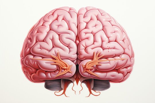 A diagram of the human brain highlighting the cerebrum and cerebellum. Can be used for educational purposes or in medical presentations