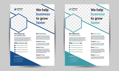 Obraz premium Business card design for company and business etc.Business card design with two colour variation.