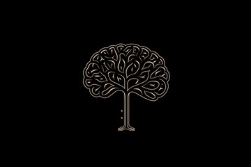 A black and gold logo featuring a tree. This logo can be used for various branding purposes