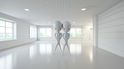 Fototapeta premium Futuristic architectural design with modern lighting, creating an empty and captivating interior space