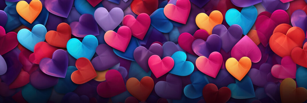 Multicolored hearts background