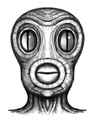 Alien creature, sketch - digital painting - obrazy, fototapety, plakaty
