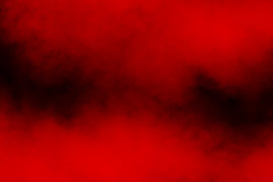 floating red smoke on black background. Red fog or clouds.