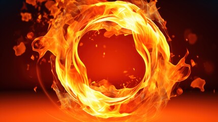 Round fire flame UHD wallpaper