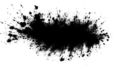a black splatter png is on transparent background,