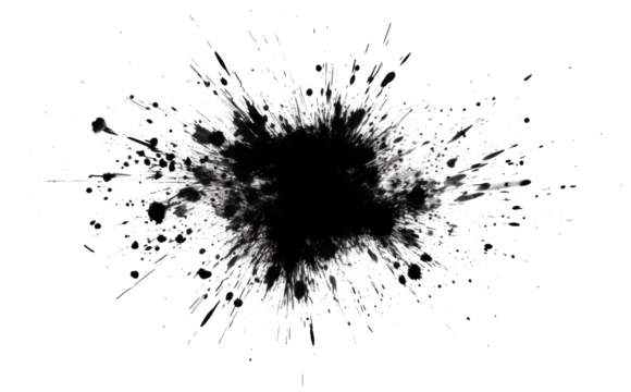 a black splatter png is on transparent background,