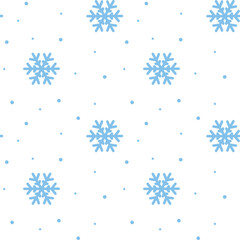 Seamless pattern with blue snowflakes. Vector illustration 