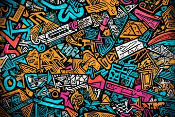 Obraz premium abstract graffiti with crazy doodle Raster background