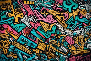 abstract graffiti  with crazy doodle Raster background