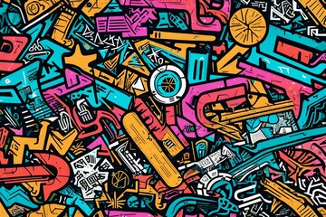 Obraz premium abstract graffiti with crazy doodle Raster background