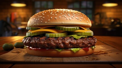 Barbecue burger cutlet UHD wallpaper
