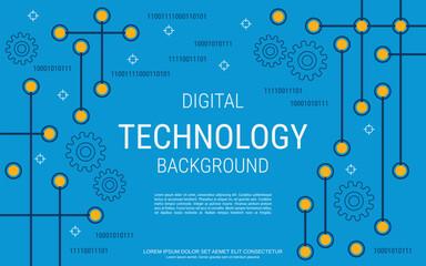 Fototapeta na wymiar Digital technology vector concept illustration. Abstract geometric style background. Design for banner, booklet, brochure cover, flyer, presentation