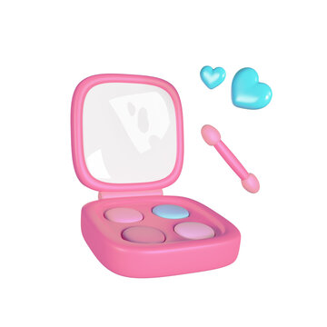 3D Pink render Eyeshadow Palette illustration
