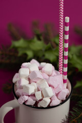 marshmallows in a glass bowl