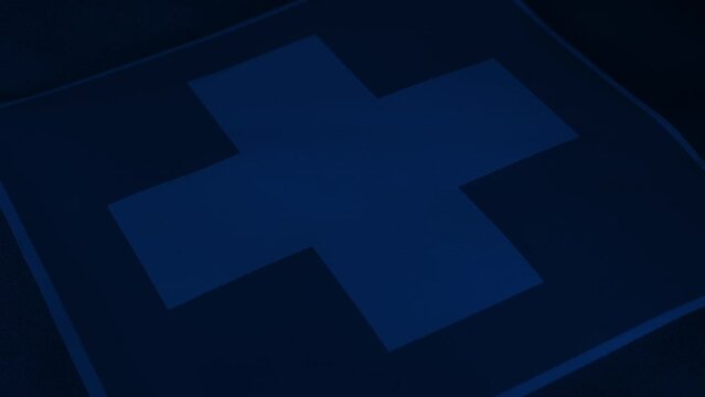 Medical Cross On Bag Lit Up In Ambulance Light