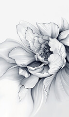 pencil drawing style of a large flower on a light background
