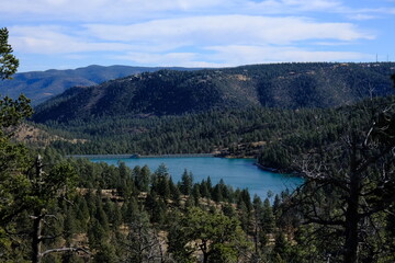 Fototapeta na wymiar Grindstone Lake Dam in Ruidoso New Mexico