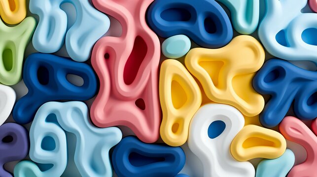 An artistic representation of health and microbiology, showcasing a colorful and abstract design related to the digestive system and bacteria