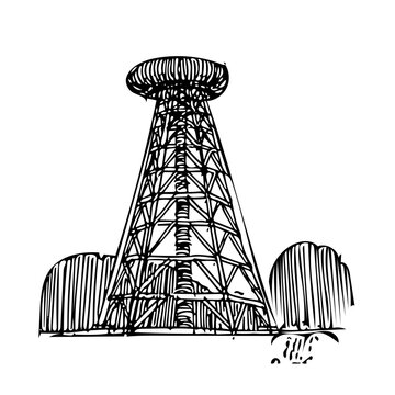 Illustration of tesla tower