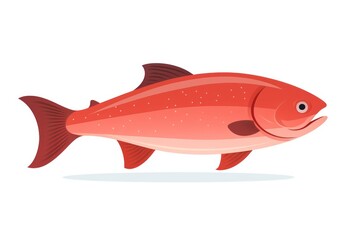Salmon icon on white background 