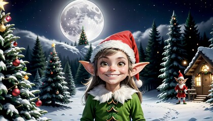 Santas elf, cristmas girl