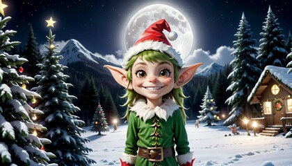 Santas elf, cristmas girl