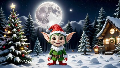Santas elf, cristmas girl