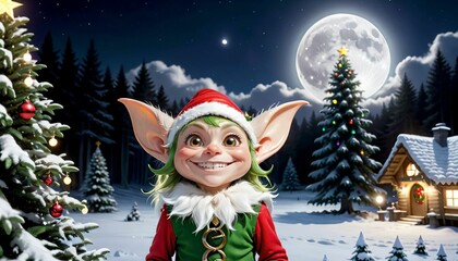 Santas elf, cristmas girl