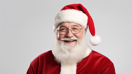 Expressive Happy Santa Claus Isolated on the White Background
