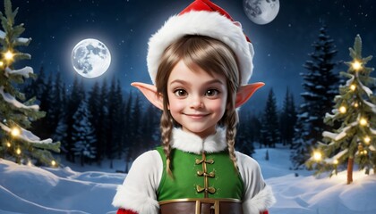 Santas elf, cristmas girl